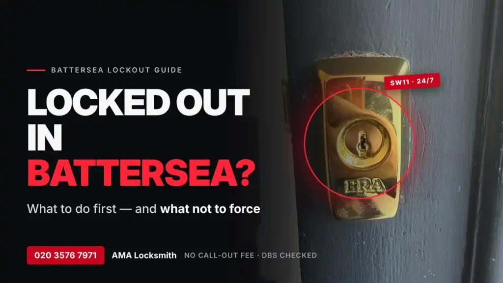 Locked out in Battersea guide – brass ERA deadlock on a timber front door in Battersea SW11
